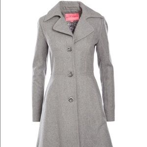 🛍 Betsey Johnson Silver Gay Car Coat BRAND NEW